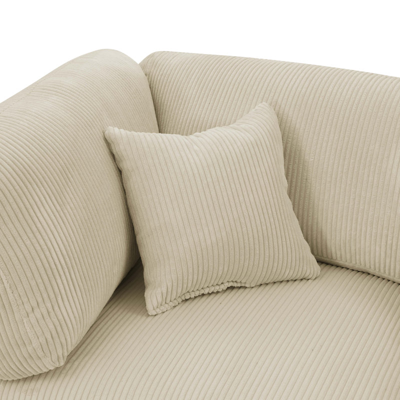 Canapé modulaire Middale, Velours côtelé beige
