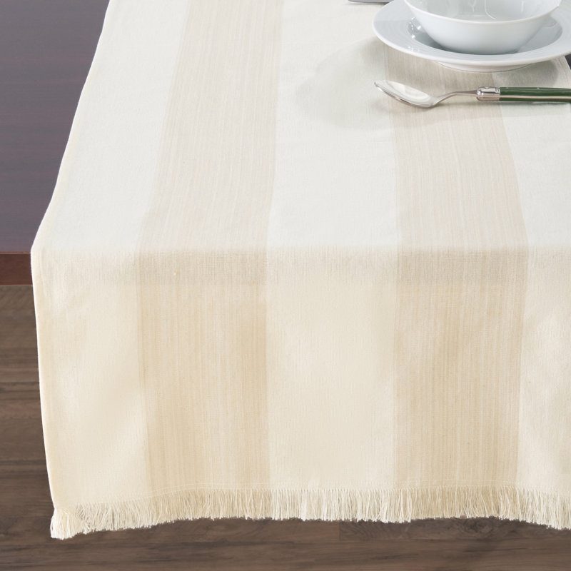 Tapis de couloir à rayures crème et brun clair 18 po x 57 po French Home