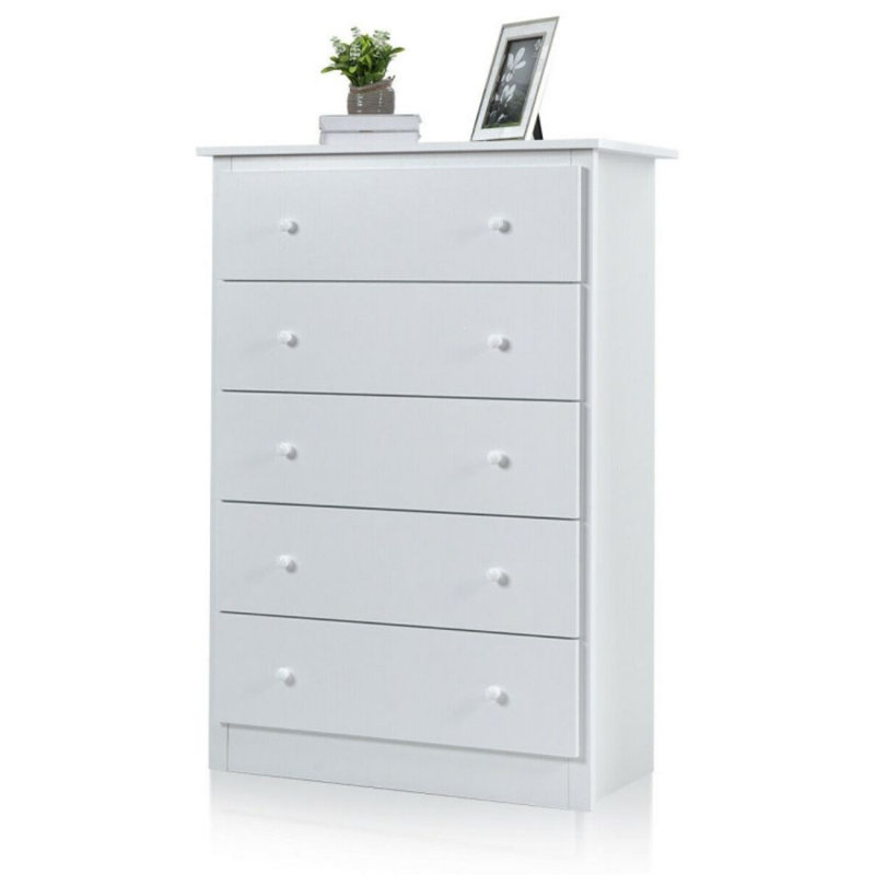 Commode à cinq tiroirs, Blanc