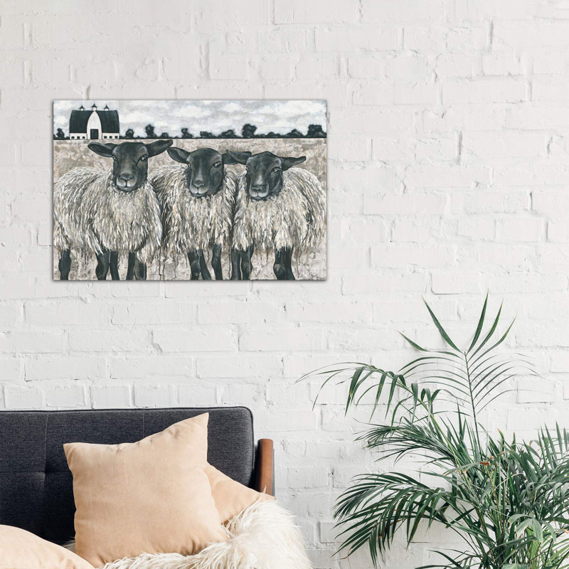 Three Sheep - Wrapped Canvas Print, 101.6 cm H x 66.04 cm W x 1.91 cm D