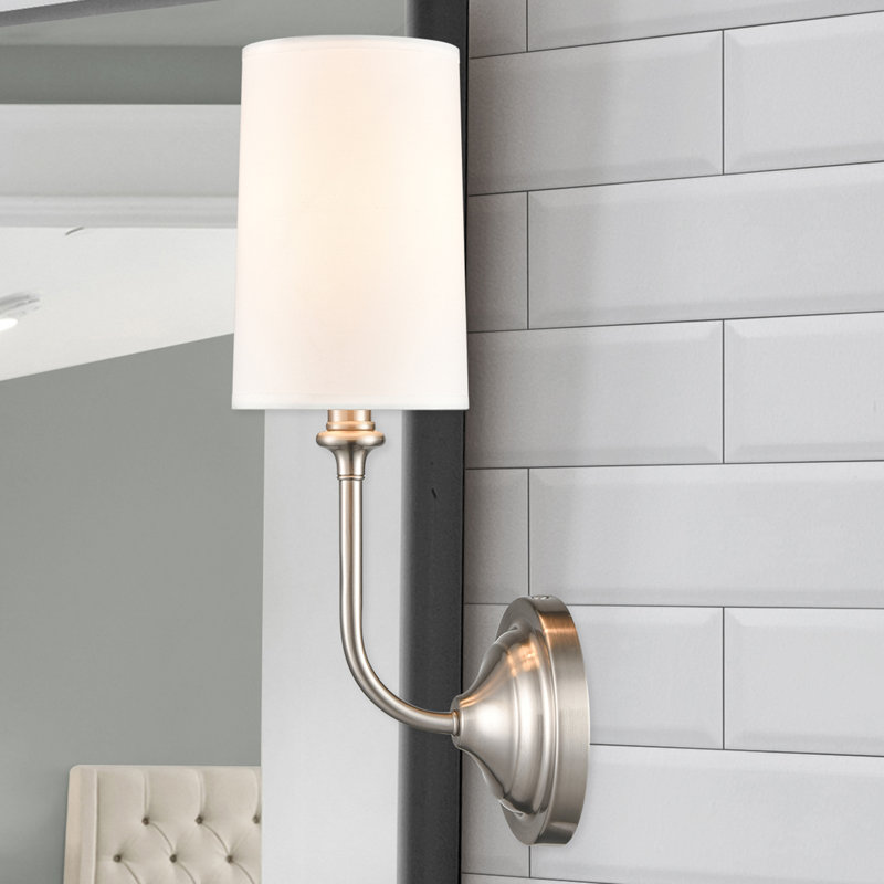 Kye Armed Sconce, Brushed Satin Nickel
