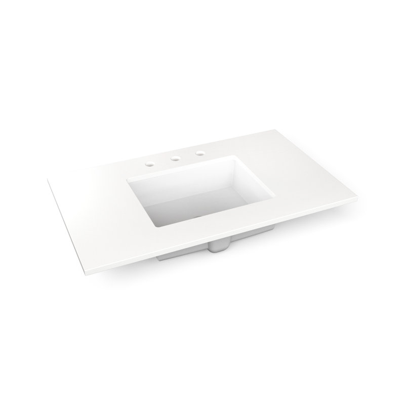 Cartesian Vanity 36"W, White Zeus Extreme, Satin White