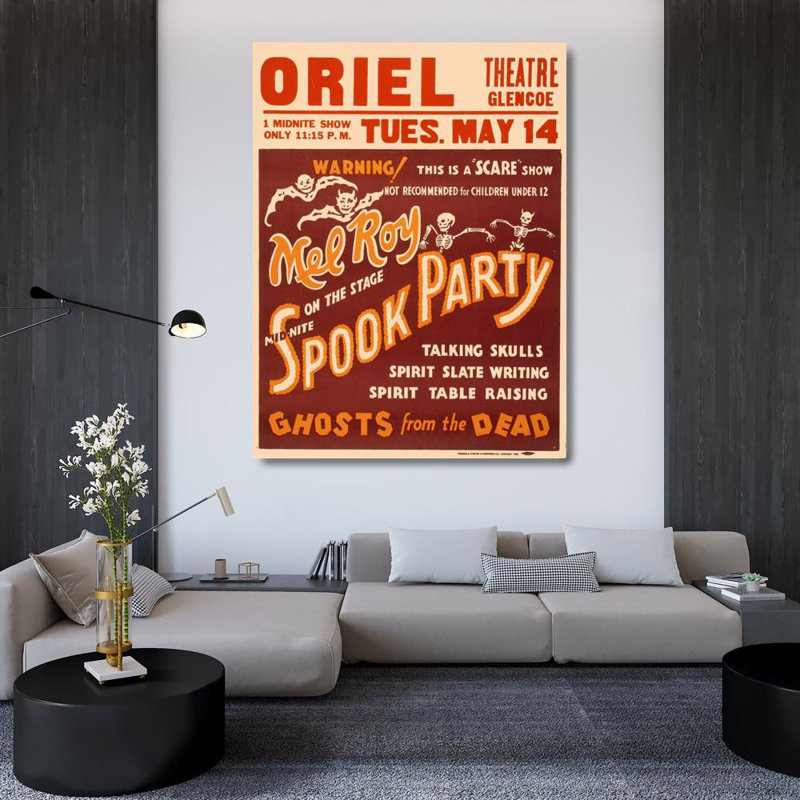 «Mel Roy on the Stage Mid-Nite, Spook Party» par Triangle, affiche et impression - reproduction d'art sur toile tendue
