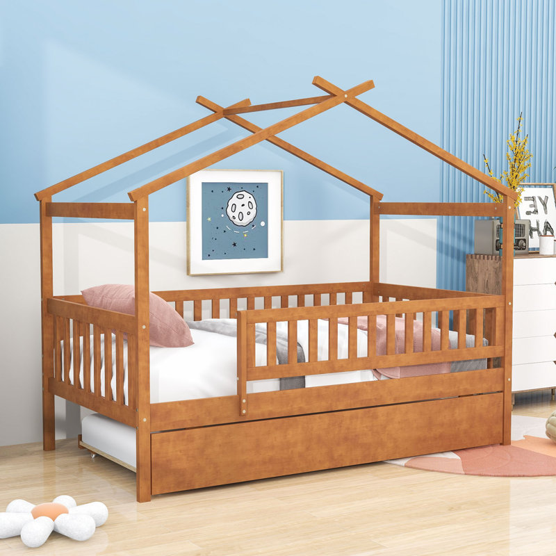 Dustee Wood Daybed with Slats, Walnut, Twin