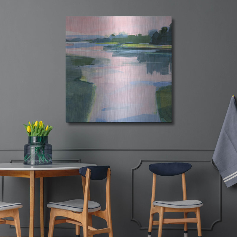  «Little Harbor View» par Kathleen Robbins, art mural en métal, 36 po x 36 po, H 36 po x l 36 po