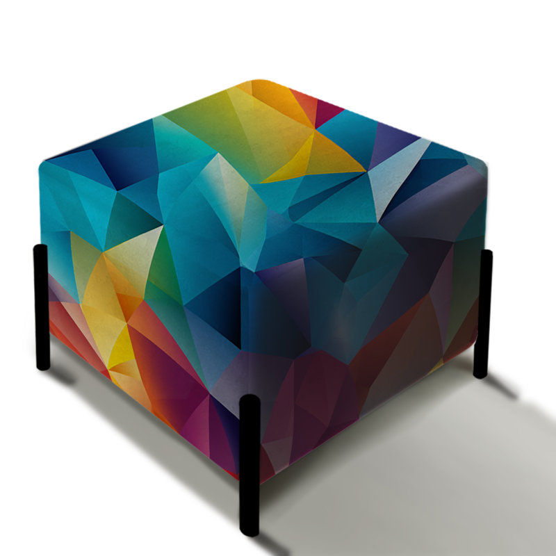 Multicolor Geometric Prism Parade - Repose-pieds carré géométrique