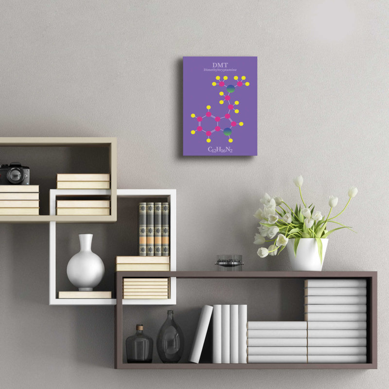 'DMT Molecule' by Epic Portfolio, Acrylic Glass Wall Art, 16" H x 12" W x 0.13" D