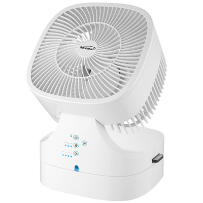 Brentwood 8 Inch Three Speed Oscillating Desktop Fan With Remote Control In White