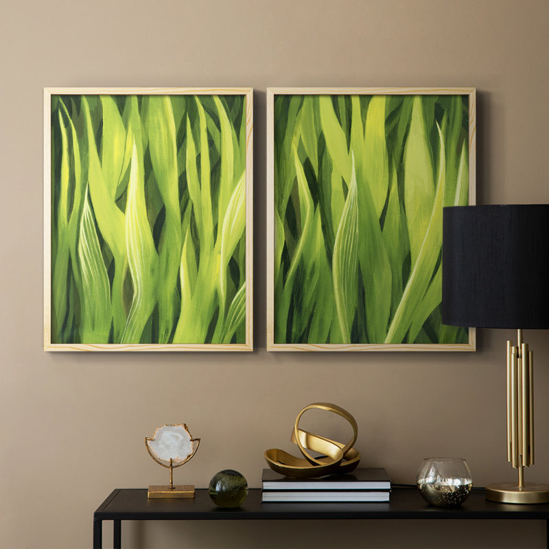 «Blades of Grass I», reproduction encadrée de qualité supérieure - prête à être accrochée - aucun clou requis - aucun clou requis