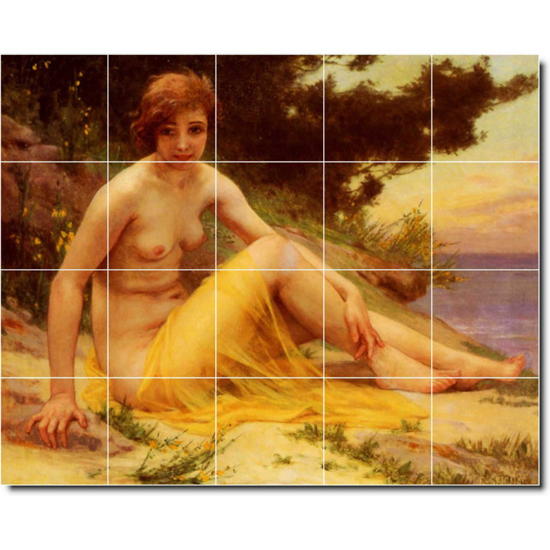 Carreau de peinture murale 40 po x 32 po 8 po x 8 po, Peinture de Guillaume Seiguic W08278
