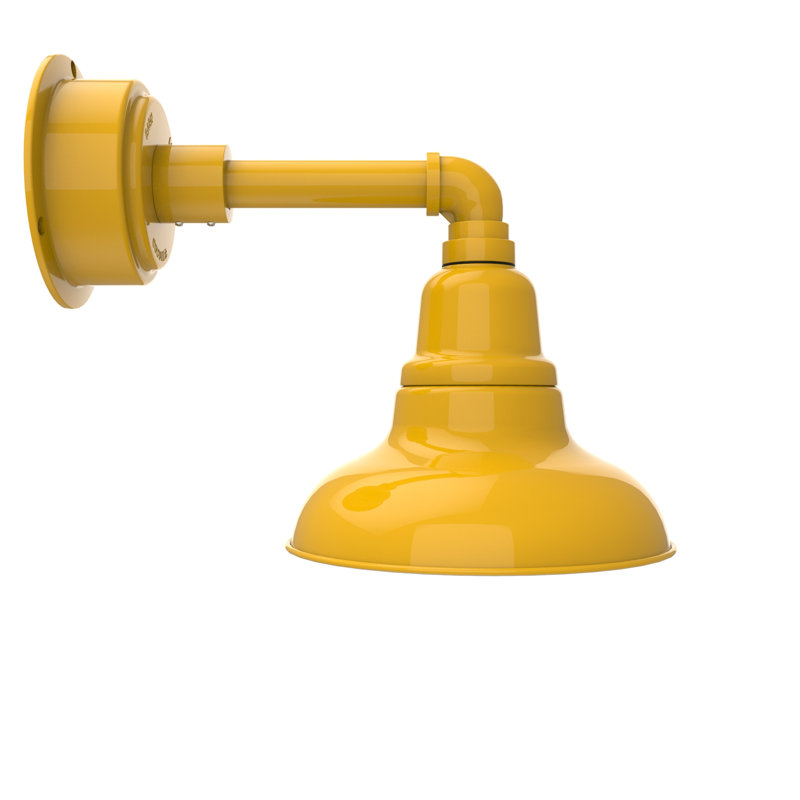 Luminaire de grange à del 1 lumière del Idella, Jaune, H 9 po x l 8 po x P 14 po