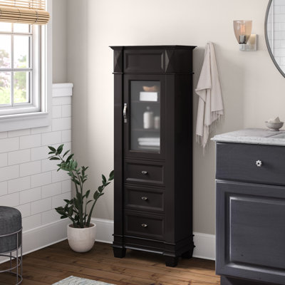 Solid Wood Freestanding Linen Cabinet