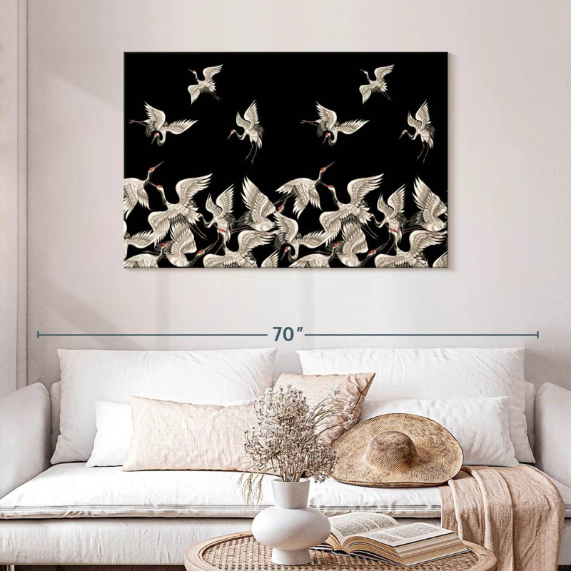Brampt Japanese White Cranes, 30" H x 45" W