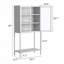 Armoire de rangement avec portes en verre et 2 tablettes réglables-2064006369