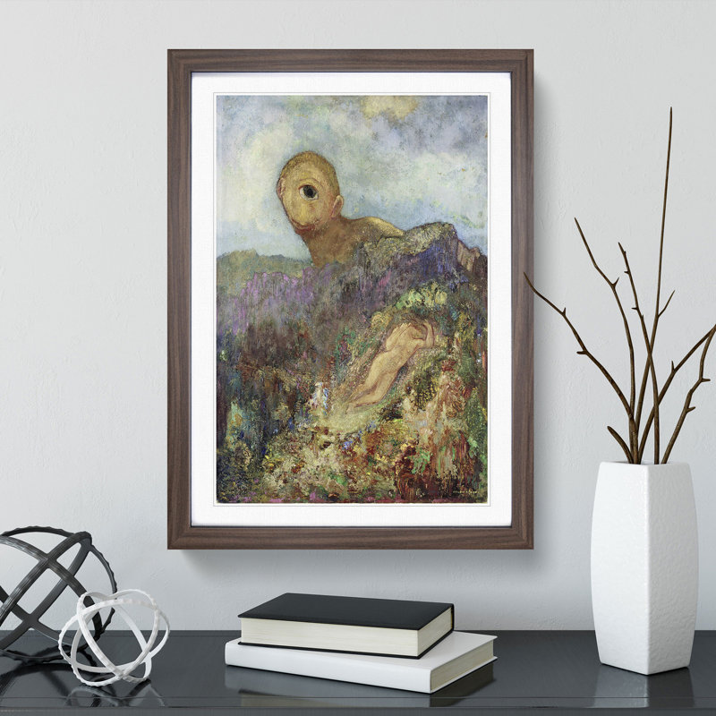 The Cyclops by Odilon Redon - Framed Print, 36cm H x 27cm W x 2cm D, Walnut Framed