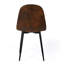 Ensemble de quatre chaises d'appoint en espresso et en faux suède noir et acier