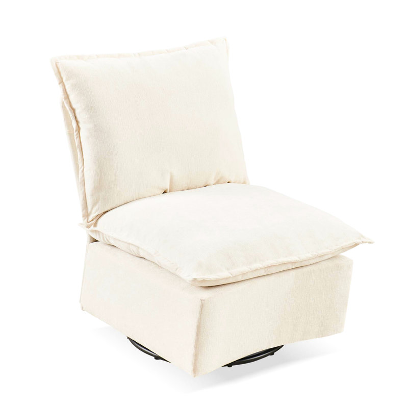 Chaise en chenille pivotante à 360 degrés avec revêtement en tissu doux rembourré de mousse pour un confort maximal