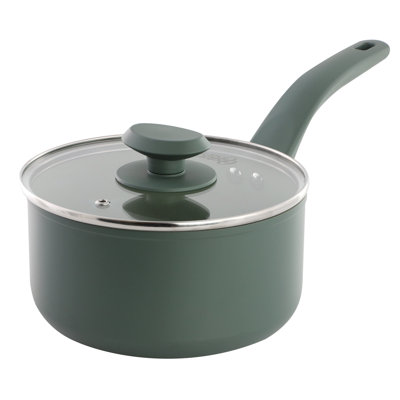 Oster Sutterville Choice 2.5 Quart Ceramic Nonstick Saucepan with Lid in Evergreen