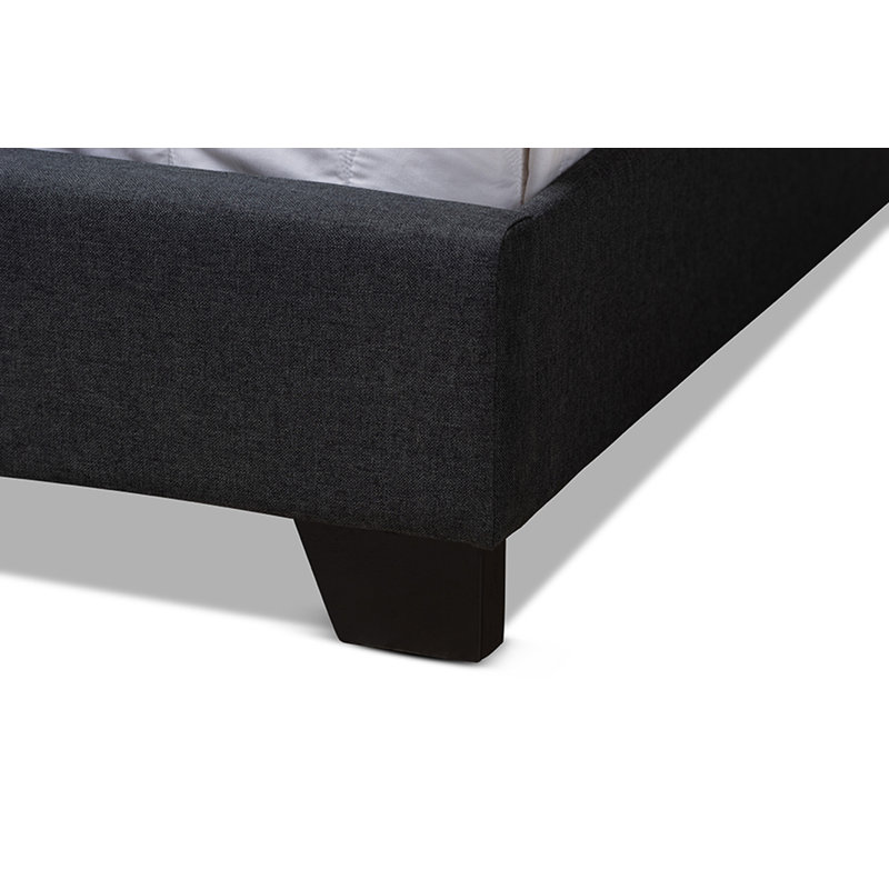 Upholstered Standard Bed, Queen, Charcoal Gray
