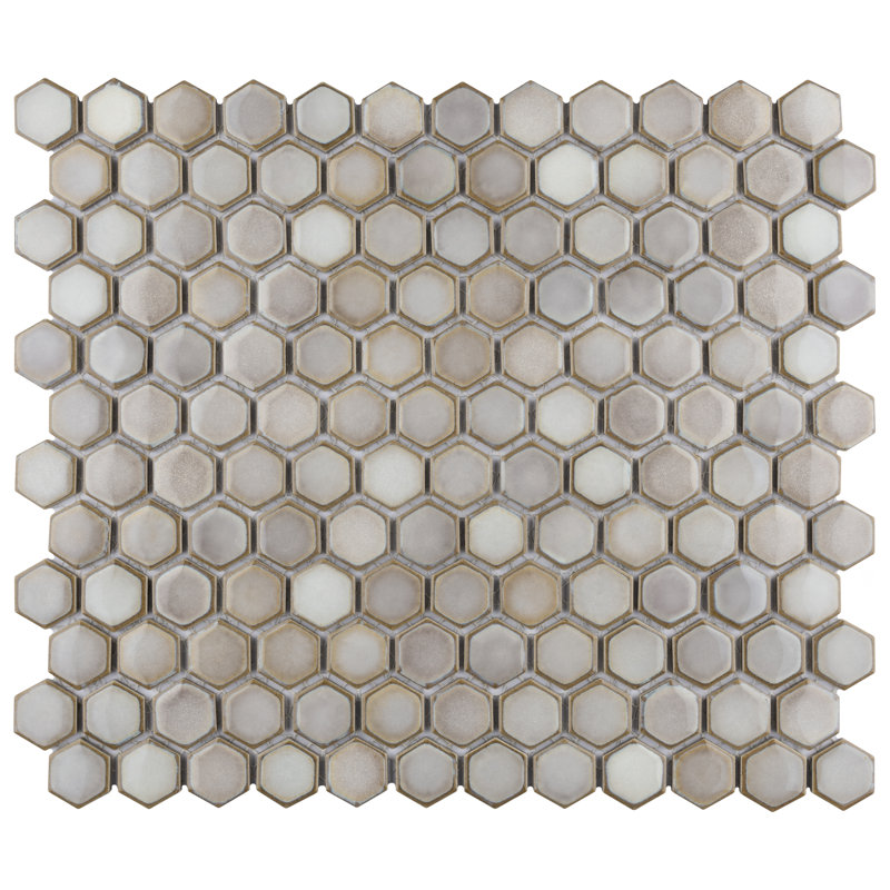 Hudson 1" x 1" Porcelain Honeycomb Mosaic Wall & Floor Tile, Dove Gray