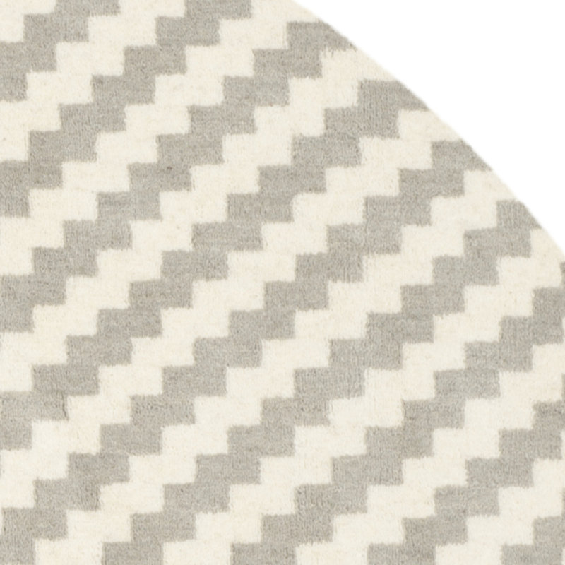 Sanyla Hand Tufted Wool Geometric Rug, Round 6'