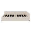 Lit plateforme tapissier avec port USB et 2 tiroirs
