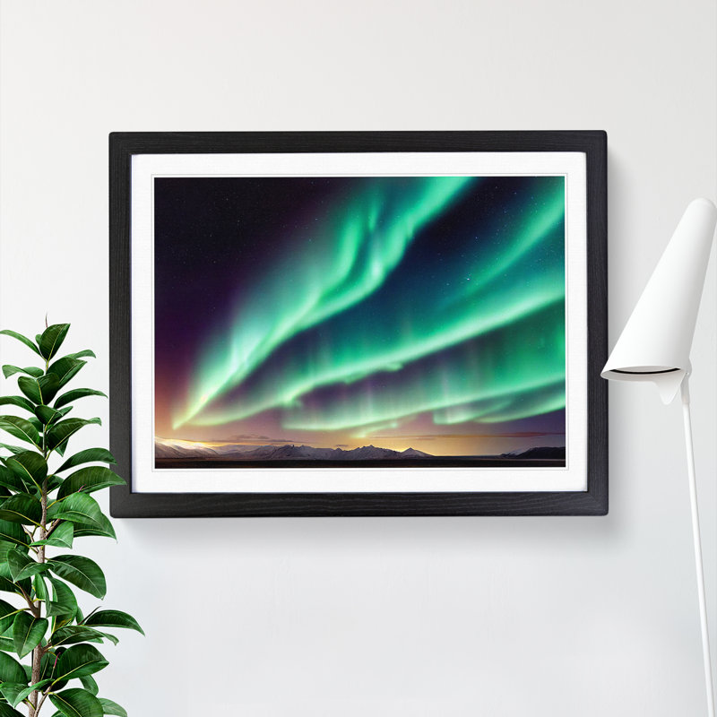 Charismatic Northern Lights - Framed Print, Black, 25cm H x 34cm W x 2cm D