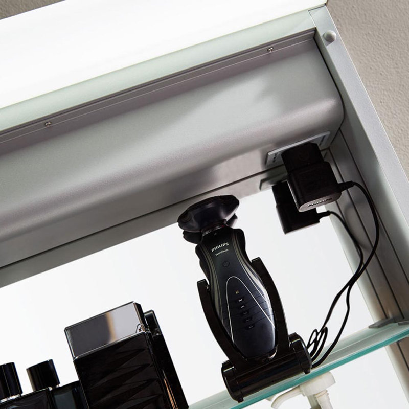 700mm W 500mm H Surface Frameless Medicine Cabinet Mirror 2 Fixed