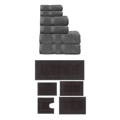 Classy Bath Mat 100% Soft Cotton Bath Towel Set & Bath Rug Combo