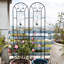 Paquet de 4 treillis de jardin en métal 86,7 "x 19,7" antirouille pour plantes grimpantes de style paon extérieur