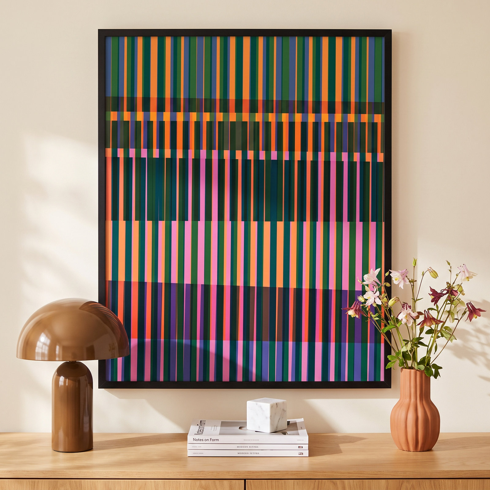 Amarillo "Abstract Lines 17" Print, 41" H x 33" W, Black