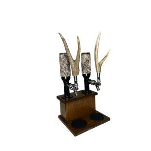 Double poignée de bois de cerf - Brindle en cuir de vache Whisky Tower