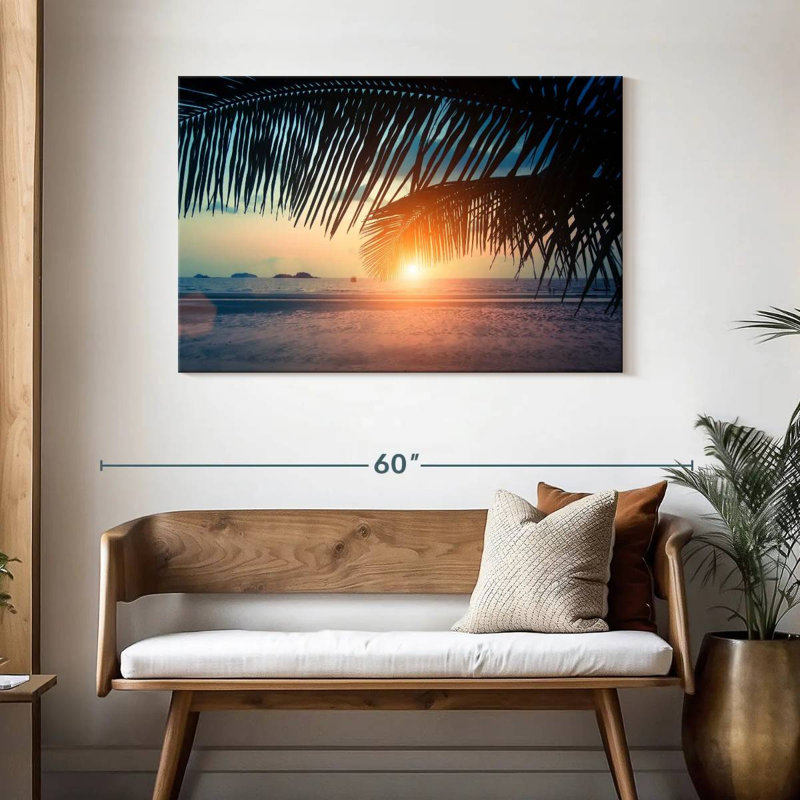 Gillard Sunset Beach Palm Leaves, H 30 po x l 45 po