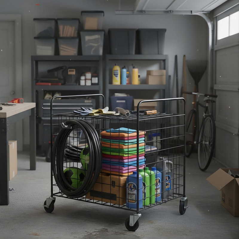 Grand chariot utilitaire de rangement pour garage