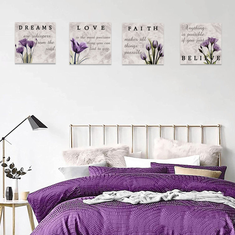 Red Barrel Studio® Purple Tulip Bathroom Decor Framed On Canvas Pieces  Print  Reviews Wayfair