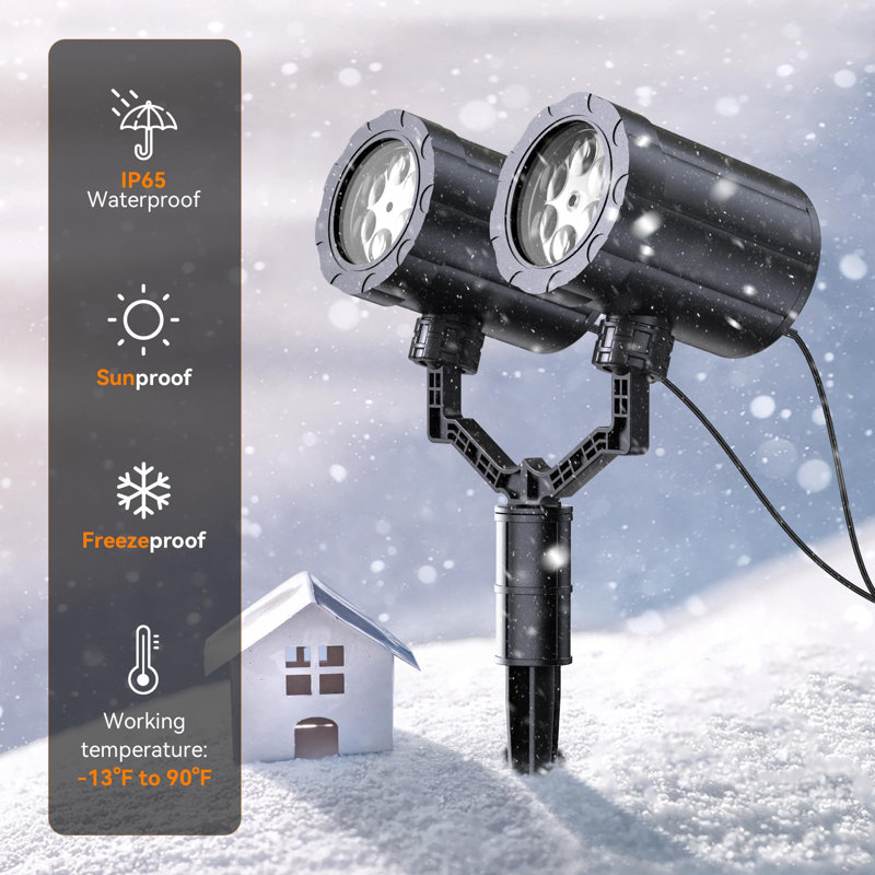 Double-Head Rotating Snowflakes Projector Lights