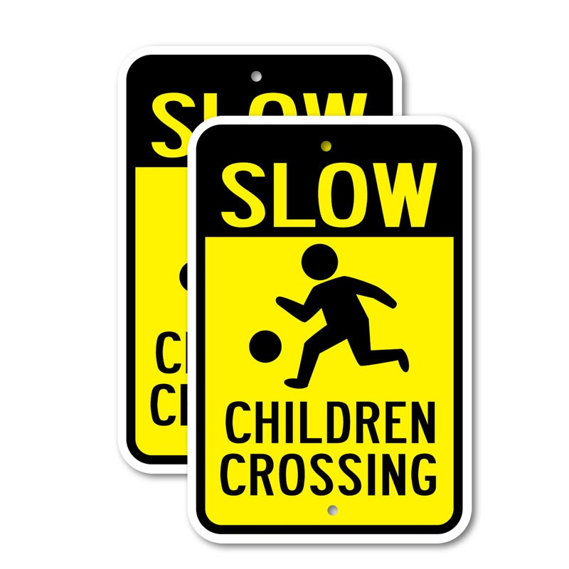Panneau «Slow Children Crossing» en aluminium