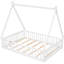 Lit double confortable avec garde-corps et structure de tente en blanc - Construction élégante-1090958424