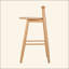 Tabouret de bar d'intérieur en bois d'hévéa, ensemble de 2