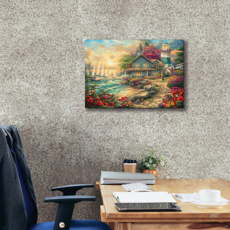 «Sunrise by the Sea» par Chuck Pinson, art mural sur toile, H 18 po x l 26 po x P 0,75 po