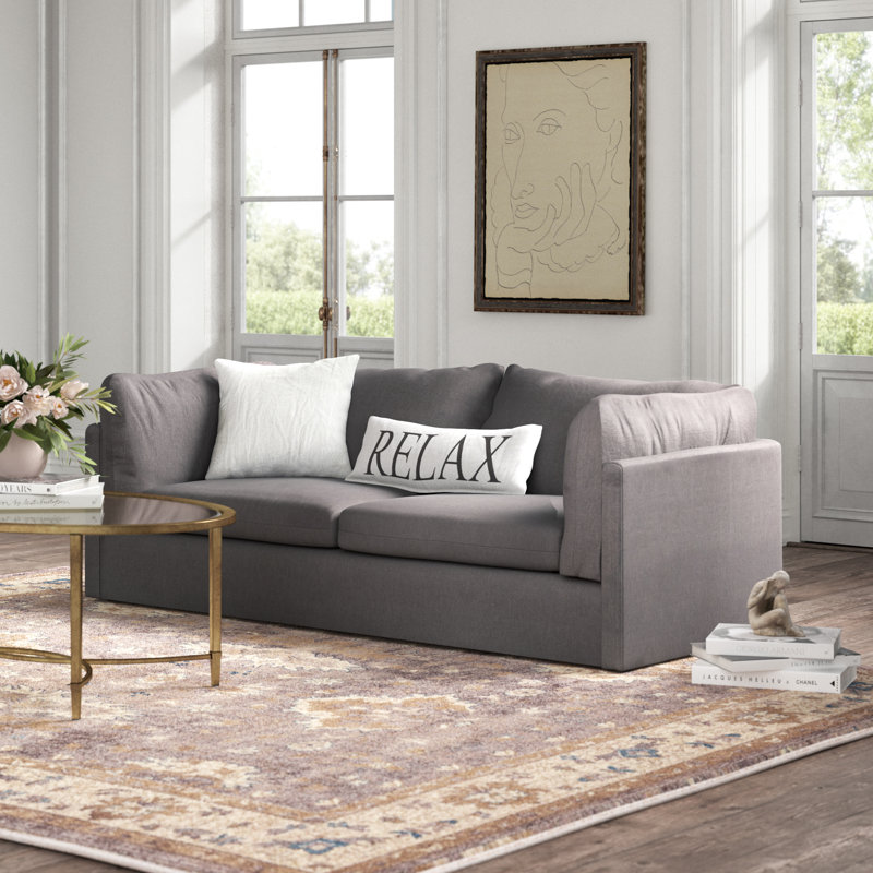 Yorba 83.5'' Upholstered Sofa, Carbon Polyester Blend
