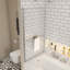 Pare-baignoire pivotant avec verre trempé de 1/4 po et barre à serviettes-112517993