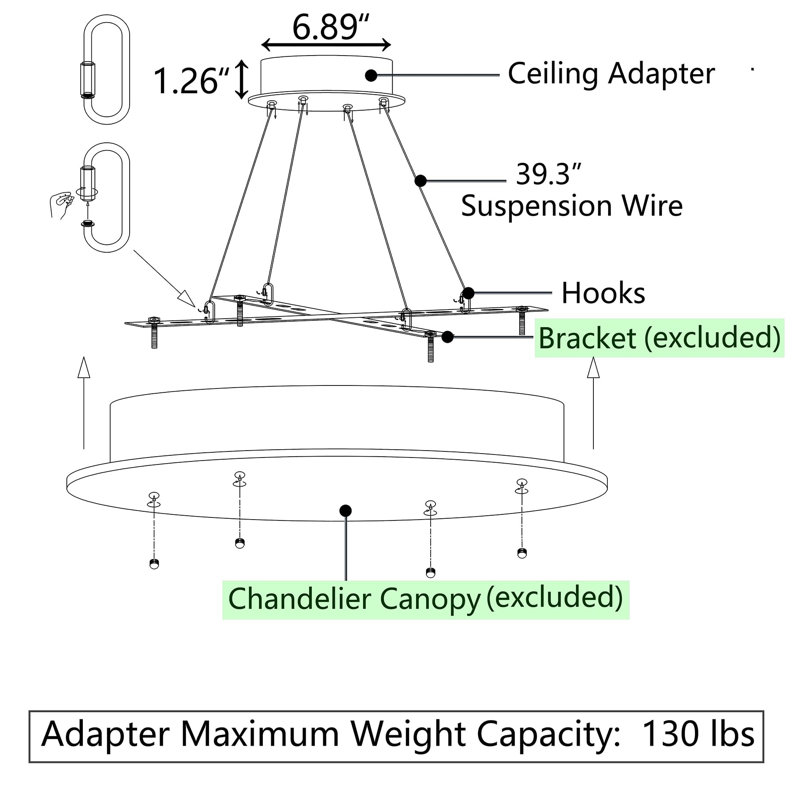 Sloped Ceiling Adapter, Gold
