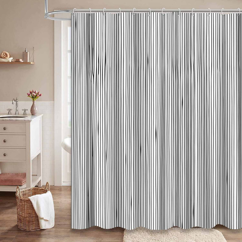 Rideau de douche en bois sans couture avec 12 crochets, L 72 po x l 78 po