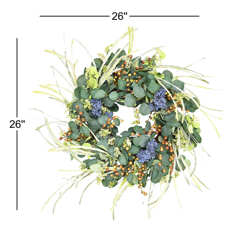 26” Everyday Spring Eucalyptus Berry Front Door Wreath
