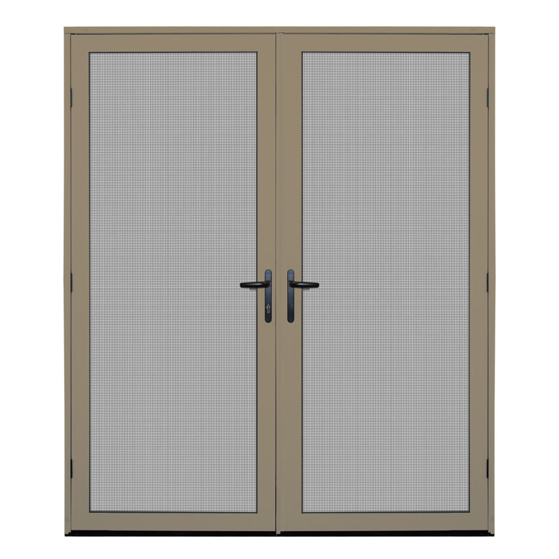 Meshtec 81.6'' Aluminum Screen Doors, 80" H x 72" W x 1.7" D, Desert Sand