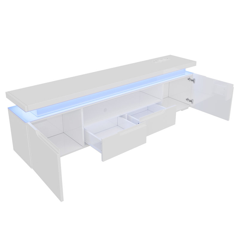 180 cm W Display Cabinet, White