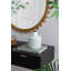 Vase Cheri - blanc brillant, or 8 po