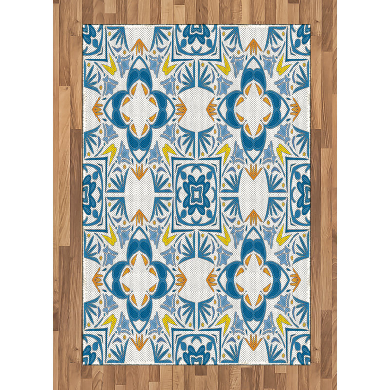 Traditional High Density Long Fiber Poly Threads Decorative Area Rug Carpet, Rectangle 4' x 5'8"