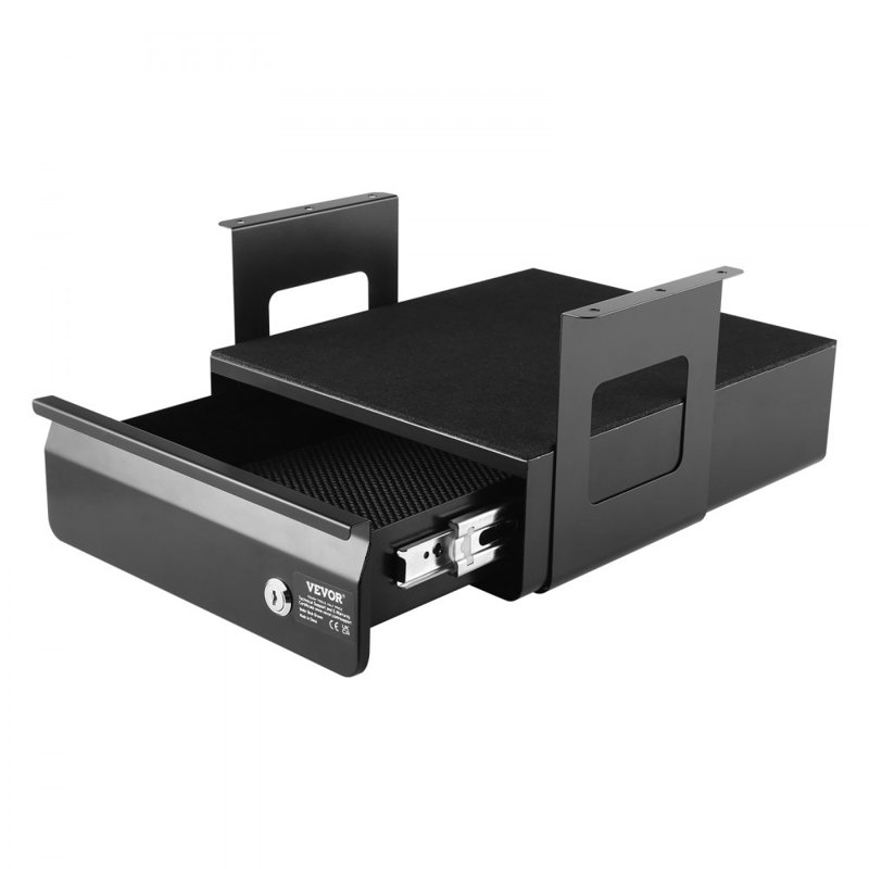 13 in Lockable Under Desk Drawer Organizer Slide-out Drawer for Home Office